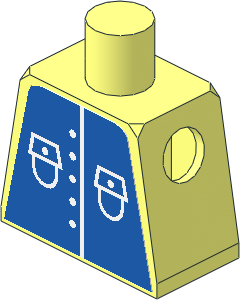 Minifig Torso with Shirt with Five Buttons Sticker