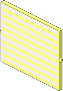 Glass for Window  1 x  4 x  3 without Handle with Nine White Stripes Sticker