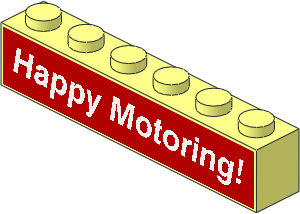 Brick  1 x  6 with "Happy Motoring!" Sticker on Both Sides
