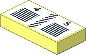 Tile  1 x  2 with Numbers "4" and "5" with Black Lines Sticker