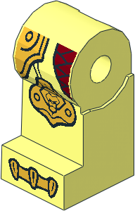 Minifig Leg Right with Dark Red Scales, Lion Knee Pad and Clawed Toe Pattern