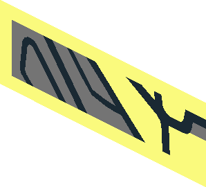 ~Minifig Hips with Black and Metallic Silver Armour Pattern - Half