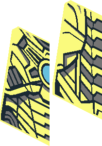 ~Minifig Torso with Black and Metallic Silver Panels and Medium Azure Circle Pattern - Half