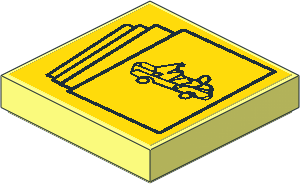 Tile  2 x  2 with Car Brochures Yellow Background Sticker