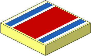 Tile  2 x  2 with Red and Blue Stripe Sticker