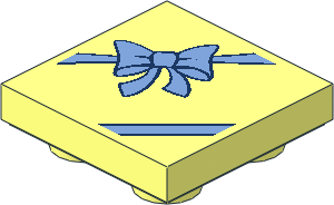 Tile  2 x  2 Inverted with Medium Blue Gift Wrap Bow Pattern