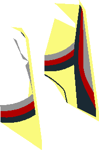 ~Minifig Torso with Racing Suit with Porsche Logos and Black, Grey and Red Stripes Type  2 Pattern - One Half