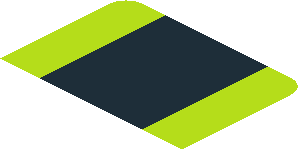 ~Sticker  0.8 x  3.0 with Black Line and Orange Light on Lime Backgound - First Face