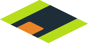 ~Sticker  0.8 x  3.0 with Black Line and Orange Light on Lime Backgound - Fourth Face