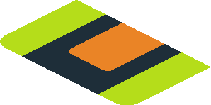 ~Sticker  0.8 x  3.0 with Black Line and Orange Light on Lime Backgound - Fifth Face