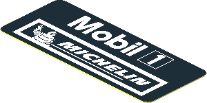 Sticker  0.8 x  1.9 with White Logos on Black Background Right