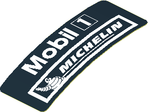 Sticker  0.8 x  1.9 with White Logos on Black Background Right (Formed)