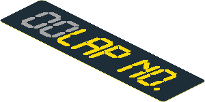 Sticker  1.0 x  3.8 with Yellow "Lap  No." on Black Background