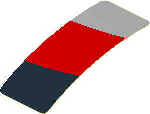 Sticker  0.8 x  1.9 with Black, Grey and Red Stripes on White Background Right (Formed)