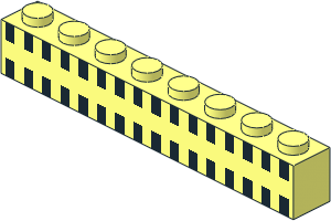 Brick  1 x  8 with 32 Black Squares Pattern