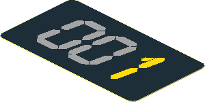 Sticker  1.0 x  1.8 with Yellow Digital "1" on Black Background