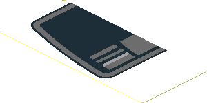 Sticker  1.8 x  4.0 with Black Trapezoid on White Background Right