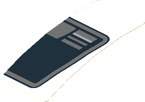 Sticker  1.8 x  4.0 with Black Trapezoid on White Background Right (Formed)