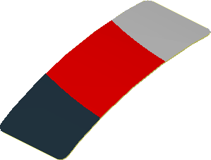 Sticker  0.8 x  1.9 with Black, Grey and Red Stripes on White Background Left (Formed)