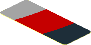 Sticker  0.8 x  1.9 with Black, Grey and Red Stripes on White Background Right