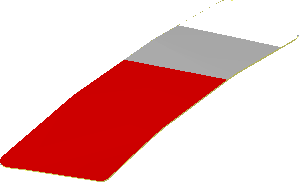 Sticker  0.8 x  2.5 with Grey and Red Stripes on White Background Left (Formed)