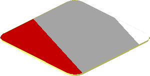 Sticker  0.8 x  0.8 with Grey and Red Stripes on White Background Right