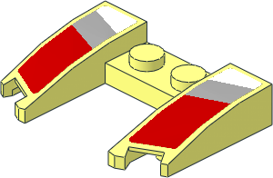 Wedge  3 x  4 x  0.667 with Grey and Red Stripes on White Background Sticker