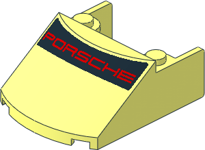 Windscreen  5 x  4 x  1.667 Curved with Red "PORSCHE" on Black Background Sticker