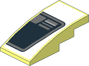 Slope Brick Curved  4 x  2 with Black Trapezoid on White Background Right Sticker