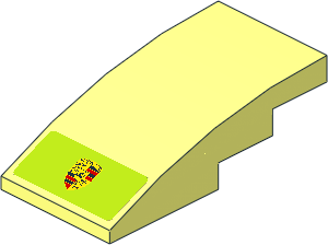 Slope Brick Curved  4 x  2 with Porsche Badge on Lime Background Sticker