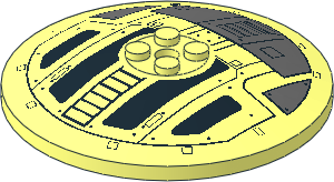 Dish  8 x  8 Inverted Solid Studs with SW TIE Interceptor Hatch Pattern