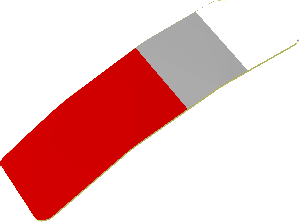 Sticker  0.8 x  2.5 with Grey and Red Stripes on White Background Right (Formed)