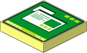 Tile  2 x  2 with Computer Monitor with Green and Lime Screen Pattern