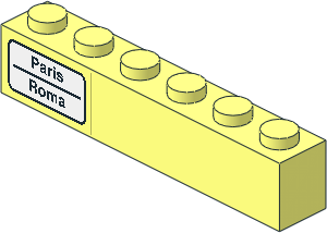 Brick  1 x  6 with "Paris - Roma" Left Sticker
