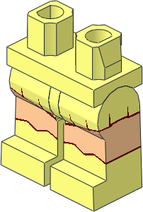 Minifig Hips and Legs with Skirt, Boots and Light Nougat Legs Pattern