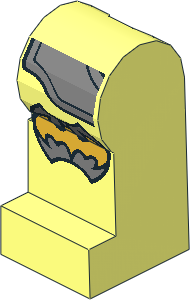 Minifig Leg Left with Silver Armour Plate and Knee Pad with Bat Pattern