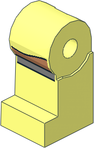 Minifig Leg Right with Nougat Leg and Silver Rimmed Boot Pattern