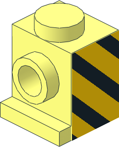 Brick  1 x  1 with Headlight with Black and Yellow Danger Stripes Left Sticker