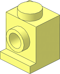 Brick  1 x  1 with Headlight with Black and Yellow Danger Stripes Right Sticker