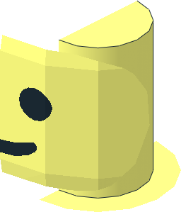 ~Minifig Baby Head with Eyes and Grin Pattern Half