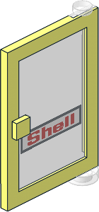 Door  1 x  4 x  5 Right with Trans Clear Glass with "Shell" Sticker