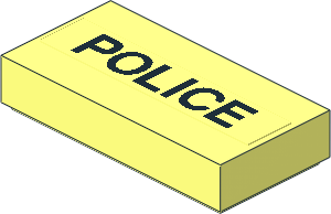 Tile  1 x  2 with Thin Black "POLICE" Sticker