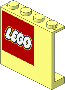 Panel  1 x  4 x  3 with Lego Logo Upper Left Sticker