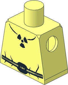 Minifig Torso with Safety Suit with Belt and Radioactivity Warning Pattern