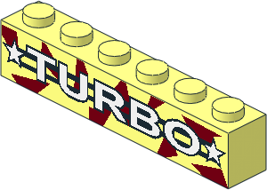Brick  1 x  6 with "TURBO" Pattern