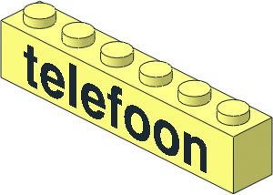 Brick  1 x  6 with "telefoon" Sticker