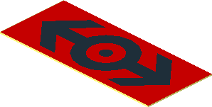 Sticker 0.6 x 1.5 with Black Train Logo on Red Background