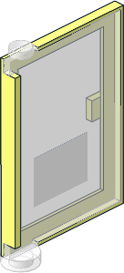 Door  1 x  4 x  5 Right with Trans Clear Glass with Blue Open Hours "9-12 / 14-17" Sticker on Lower Section