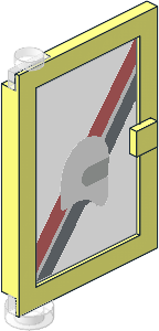 Door  1 x  4 x  5 Left with Trans Clear Glass with Red and Black Diagonal Stripe and White Helmet Sticker