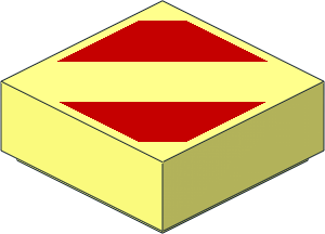 Tile  1 x  1 with Danger Red Stripes Pattern